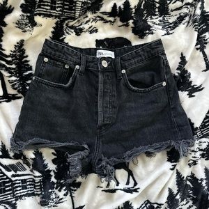 Zara Denim Cutoff Frayed Shorts
